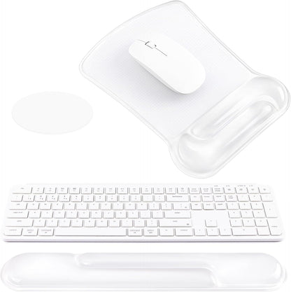 Ospelelf Mouse Pad with Wrist Rest and Ergonomic Gel Keyboard Hand Wrist, Support for Typing Gaming, Relieve Wrist Pain, Cool & Easy to Clean, for Office, Programmer, Home Computer Use, Pink