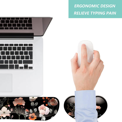 Keyboard Wrist Rest Mouse Wrist Support Set, Memory Foam Wrist Rest Pad for Computer Laptop Keyboard Mouse, Ergonomic Wrist Cushion Support for Typing Pain Relief, Gaming Home Office, Purple