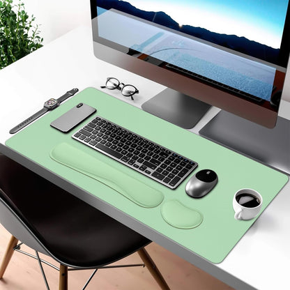 Mouse Pad and Keyboard Wrist Rest, 3-in-1 Large Keyboard and Mouse Pad Set, Ergonomic Wrist Rest for Computer Keyboards, Non-Slip Desk Mat Protector for Women (Purple Pink, 31.5" X 15.7")