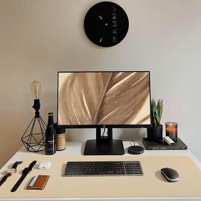 Bloss Leather Desk Pad and Keyboard Wrist Rest, Large Mouse Pad + Keyboard Pad+Mouse Wrist Support, Non-Slip Desk Mat Protector for Office, Home(31.5×15.7 Inches,Beige)
