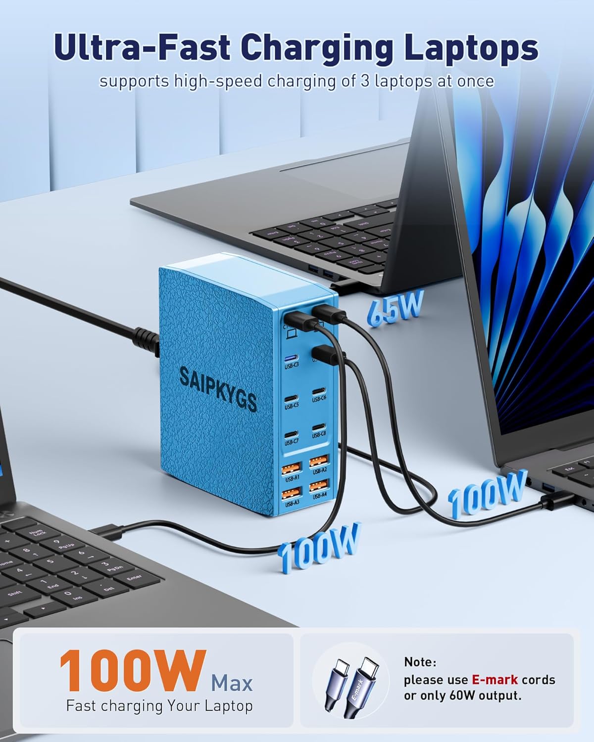 USB Charging Station (900W),12-Port USB C Charger Block with Dual 100W PD USB-C Fast Charging Station Hub for MacBook Pro/Air/All iPad Phone 17/16 15/14/13/Pro Max/Samsung Galaxy Note (Black)
