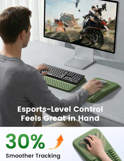 Vaydeer Keyboard Stand and Mouse Pad Set with Wrist Rest, Soft Memory Foam Wrist Support, Ergonomic Wrist Cushion for Desk, Relieves Carpal Tunnel Pain, Palm Hand Typing for Office, Home, Gaming