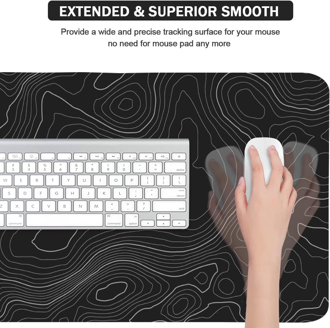 4-in-1 Large Mouse Pad, Keyboard Wrist Rest Pad & Wrist Support Mousepad Set, Extended Desk Pad Waterproof Desk Mat for Home Office Study Game