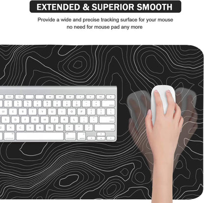 4-in-1 Large Mouse Pad, Keyboard Wrist Rest Pad & Wrist Support Mousepad Set, Extended Desk Pad Waterproof Desk Mat for Home Office Study Game