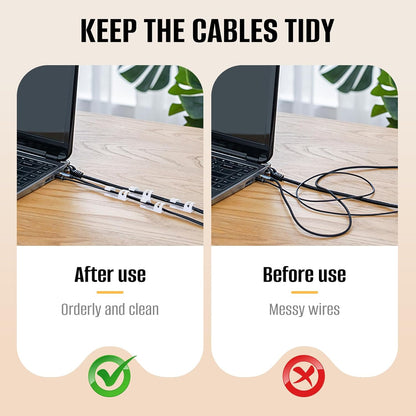 50 Pcs Self Adhesive Cable Clips,Upgraded Cable Management with Screw Hole,Strong Cord Organizer for Under Desk,Car,TV PC,Christmas Light Indoor/Outdoor-S