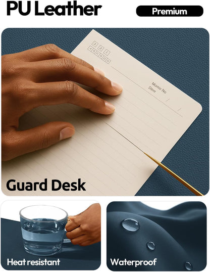 YSAGi Leather Desk Protector, Office Mat, Large Mouse Mat, Non-Slip PU Leather Blotter, Laptop Pad, Waterproof Writing Pad for Office and Home (Light Pink, 23.6" x 13.8") - Colors B