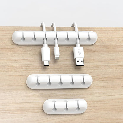 Cable Management Kit, Complete Set of 3, 5 & 7 Slots Silicone Cable Clips with 3M Adhesive - 3 Pack Cord Organizer for Desk, Home Office, Car Wire Holder