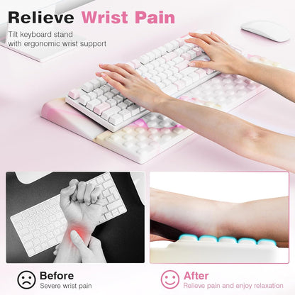 Ospelelf Keyboard Wrist Rest, Comfortable Ergonomic Keyboard Stand Riser Holder for Office Home