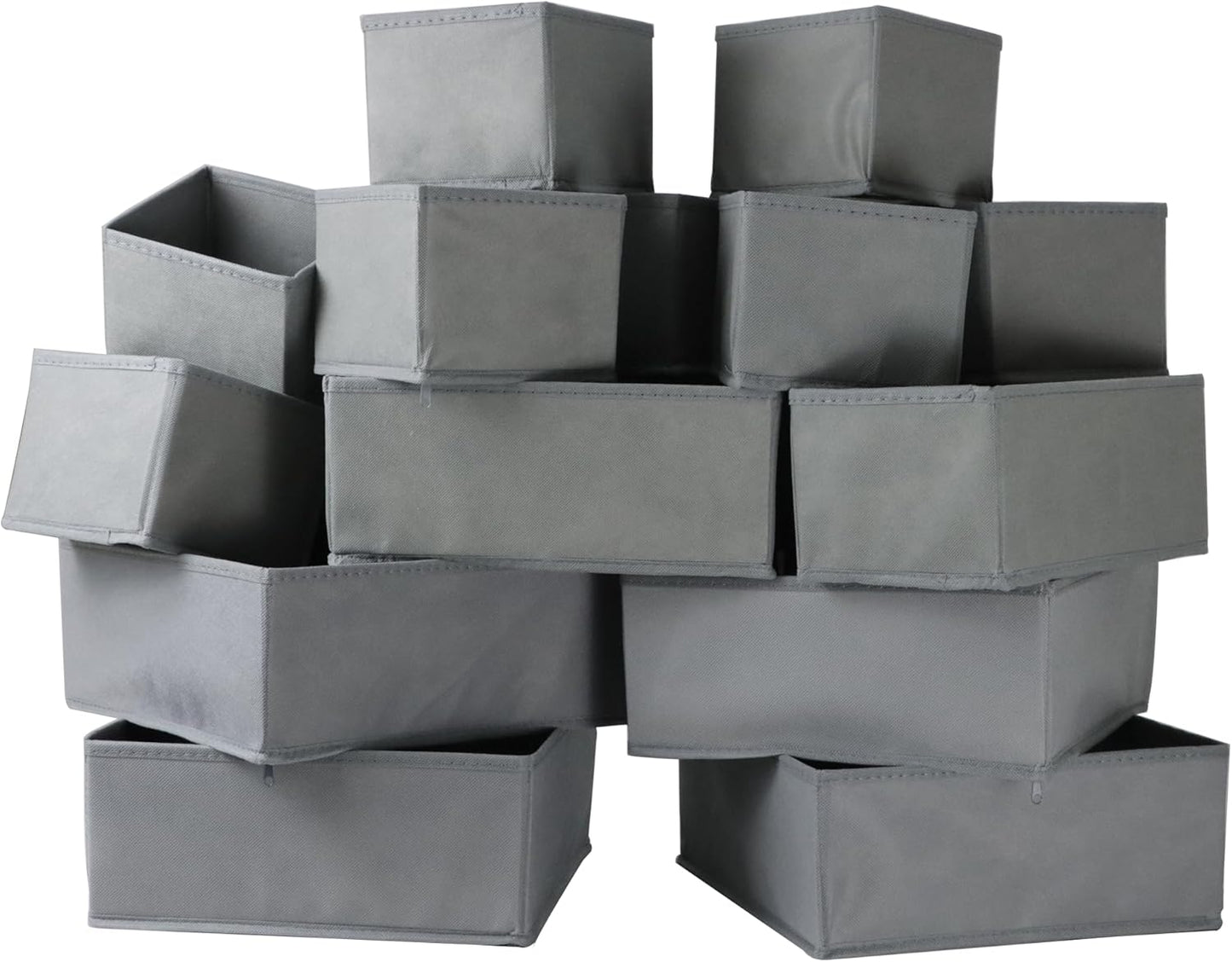 Fordonral 12 Pack Drawer Organizer Clothes, Foldable Fabric Dresser Organizer Closet Organizers and Storage Box for Underwear,Folded Clothes,Baby Clothing,Socks,Bra,Towels,Ties(12 Pack,Gray)