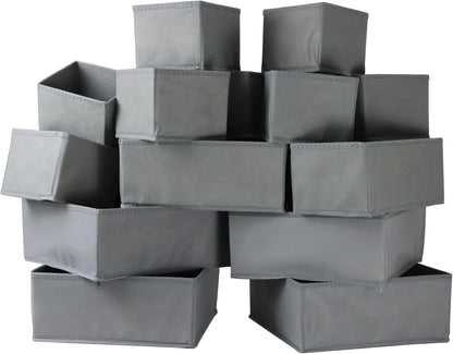Fordonral 12 Pack Drawer Organizer Clothes, Foldable Fabric Dresser Organizer Closet Organizers and Storage Box for Underwear,Folded Clothes,Baby Clothing,Socks,Bra,Towels,Ties(12 Pack,Gray)