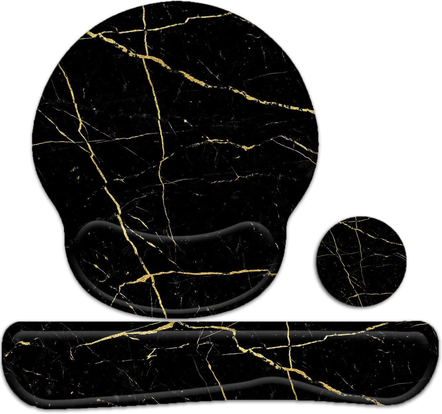 LATEEFAH Mouse Pad with Wrist Rest, 3-in-1 Gaming Mouse Pad, Keyboard Wrist Rest, Ergonomic Memory Foam Mousepad with Wrist Support for Computer Keyboard