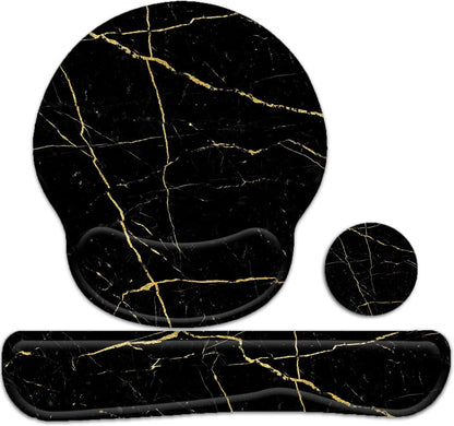 LATEEFAH Mouse Pad with Wrist Rest, 3-in-1 Gaming Mouse Pad, Keyboard Wrist Rest, Ergonomic Memory Foam Mousepad with Wrist Support for Computer Keyboard