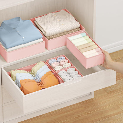 DIMJ Drawer Organizer Clothes - 20 Pack Closet Drawer Organizer Bins for Baby Clothes Storage, Fabric Dresser Organizer for Nursery Bedroom, Foldable Small Drawer Dividers for Underwear Socks