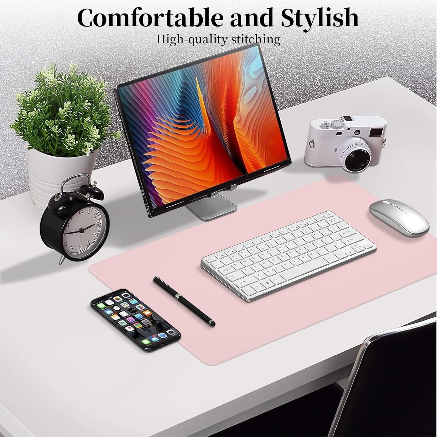 Green Desk Pad and Keyboard Wrist Rest, 3in1 Mousepad + Keyboard Wrist Rest+Mouse Wrist Rest for Home Office Table Computer Cover. (31.5×15.7,Green)