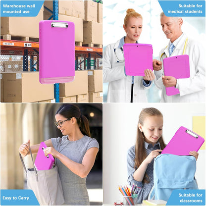 Hongri Clipboard with Storage with Pen Holder, Folder Nursing Clip Board 8.5 x 11 Foilo-Side Opening, High Capacity, Light Weight for Teachers, Classroom. Size 14 x 9.6 x 1.2 in(Pink)
