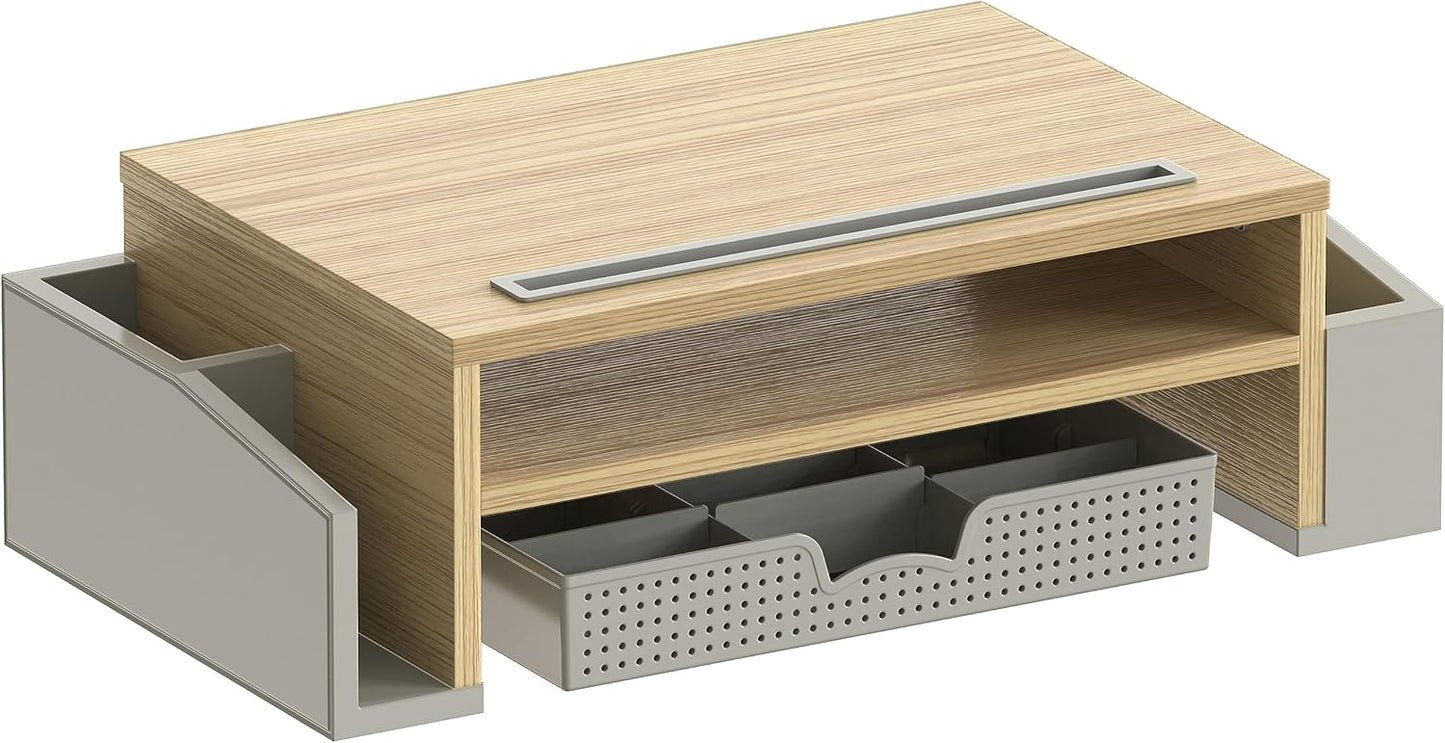 Simple Houseware Desk Monitor Stand Riser with Adjustable Organizer tray, Espresso
