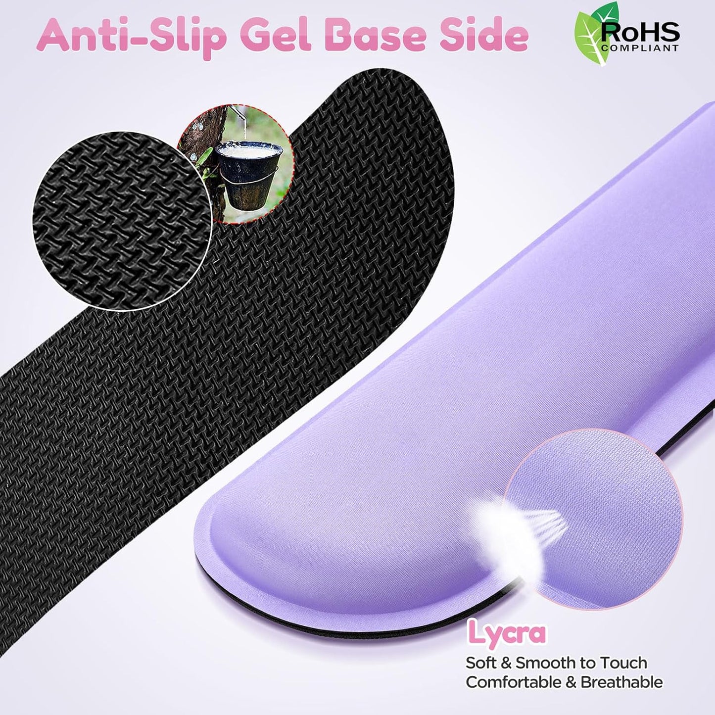 Gimars Upgrade Enlarge Silky and Superfine Fabric Gel Memory Foam Keyboard Wrist Rest Set, Ergonomic Keyboard Mouse Wrist Support for Typing Pain Relief, Comfort for Office, Gaming, Computer
