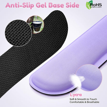 Gimars Upgrade Enlarge Silky and Superfine Fabric Gel Memory Foam Keyboard Wrist Rest Set, Ergonomic Keyboard Mouse Wrist Support for Typing Pain Relief, Comfort for Office, Gaming, Computer