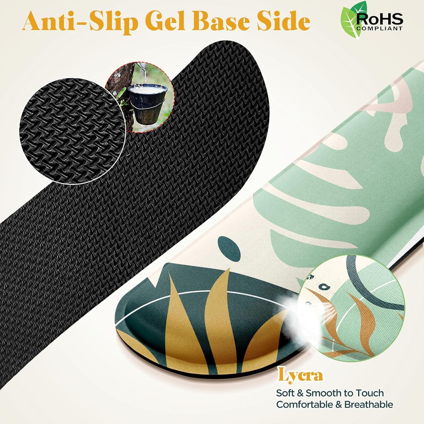 Gimars Upgrade Enlarge Silky and Superfine Fabric Gel Memory Foam Keyboard Wrist Rest Set, Ergonomic Keyboard Mouse Wrist Support for Typing Pain Relief, Comfort for Office, Gaming, Computer