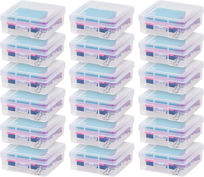 IRIS USA Pencil Case Boxes, 10-Pack, |Made in USA|, Plastic Bead Organizing Containers with Snap Lid for Arts, Crafts, Ephemera, Stickers, & Dance Cheer, Clear - Small