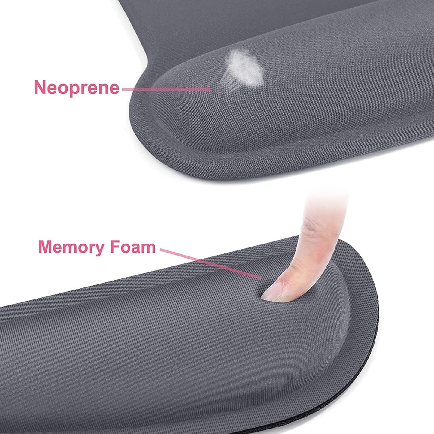 MOSISO Wrist Rest Support for Mouse Pad & Keyboard Set, Ergonomic Mousepad Non-Slip Base Home/Office Pain Relief & Easy Typing Cushion with Neoprene Cloth & Raised Memory Foam, Apricot