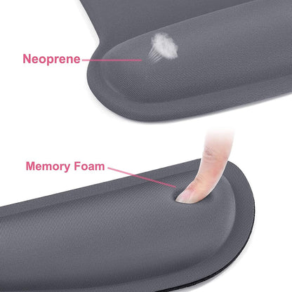 MOSISO Wrist Rest Support for Mouse Pad & Keyboard Set, Ergonomic Mousepad Non-Slip Base Home/Office Pain Relief & Easy Typing Cushion with Neoprene Cloth & Raised Memory Foam, Apricot