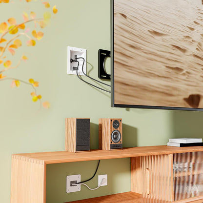 Mount-It! in-Wall TV Cable Concealer Kit with Recessed Power – Triple Outlet, 9ft Cord, and Hand Saw – Easy, Safe Cable Management for Organized TV and Home Theater Setups