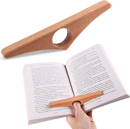 HOPPLER Dual Function Wooden Page Holder - Handmade from African Mahogany - Novel Accessory and Gift for Book Lovers