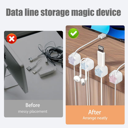 9Pack Magnetic Cable Clips for Nightstand, Adhesive Night-Glowing Cord Holder Organizer for Office Home Desk Wall Car (Star Cat Strawberry)