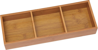 Lipper International 824, Bamboo Wood 4-Compartment Organizer Tray, 11 5/8" x 7 7/8" x 1 3/4"