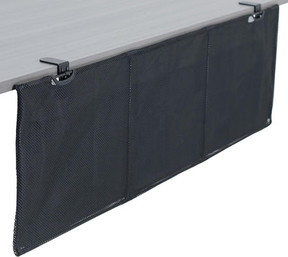 VIVO 48 Inch Clamp-on Privacy and Cable Management Organizer Sleeve, Wire Hider Kit Panel System, Desk Skirt, Black, DESK-SKIRT-48P