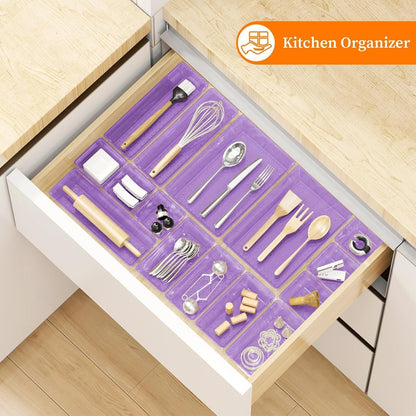 StorMiracle 32 PCS Clear Plastic Drawer Organizer Set, 4-Size vanity organizer Trays and Storage Bins for Makeup, Jewelry and Gadgets in Bedroom, Bathroom and Office, Clear