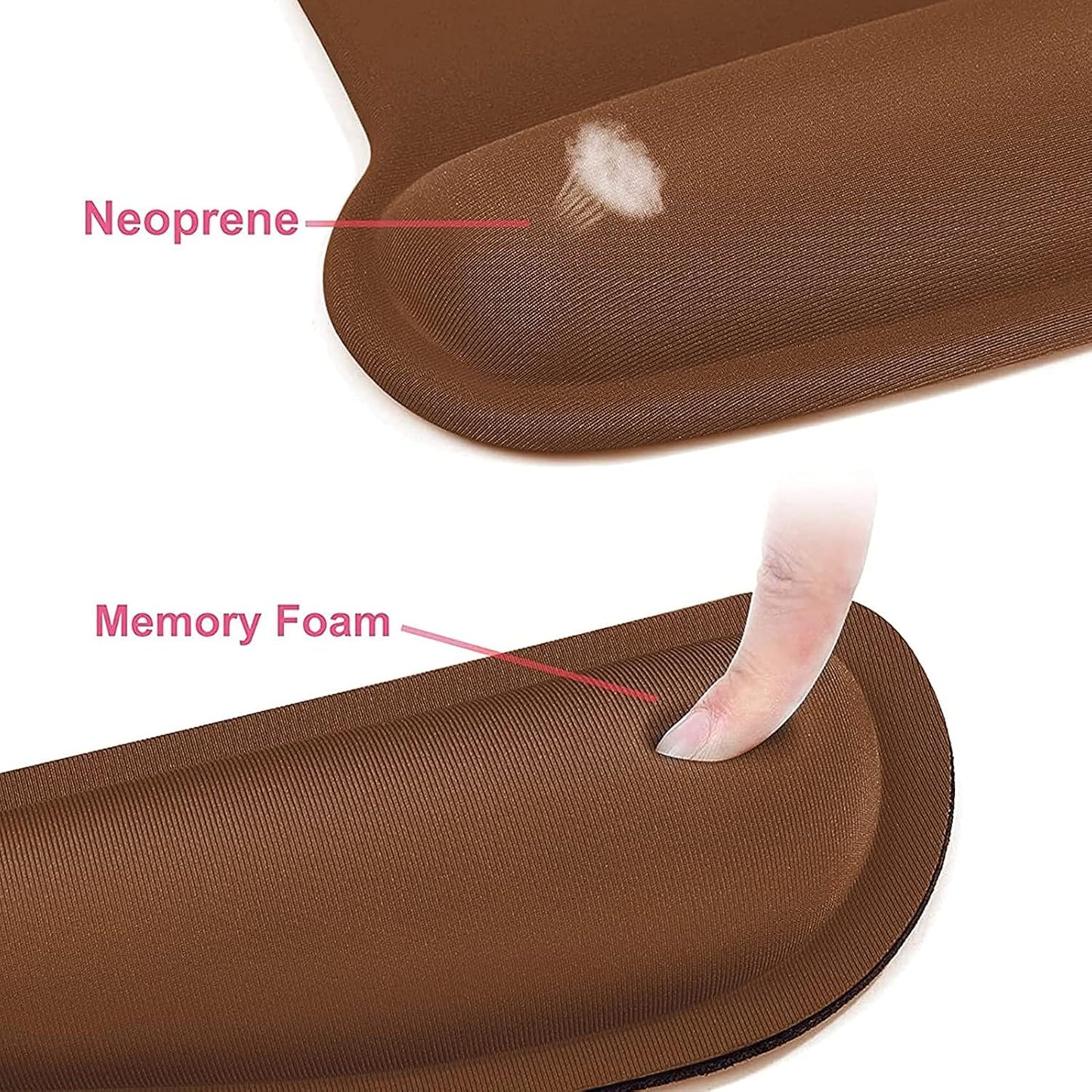MOSISO Wrist Rest Support for Mouse Pad & Keyboard Set, Ergonomic Mousepad Non-Slip Base Home/Office Pain Relief & Easy Typing Cushion with Neoprene Cloth & Raised Memory Foam, Apricot