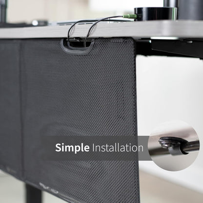 VIVO 60 inch Under Desk Privacy and Cable Management Organizer Sleeve, Wire Hider Kit Panel System, Black, DESK-SKIRT-60