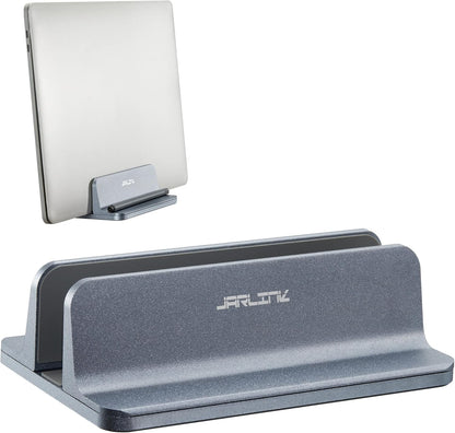 JARLINK Vertical Laptop Stand, Aluminum Laptop Holder Desktop Stand with Adjustable Dock Size (up to 17.3 inches) Compatible with All MacBook/Surface/Dell/Gaming Laptops (Silver)
