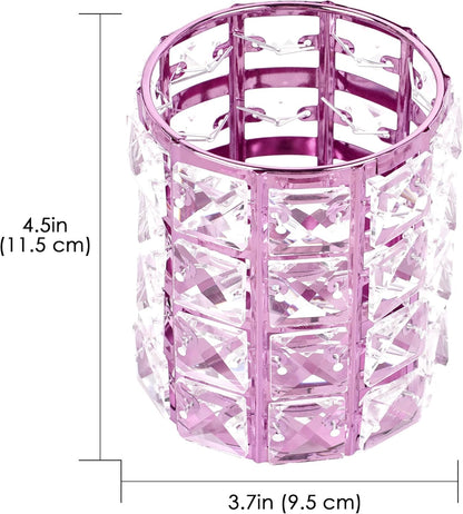 Crystal Pen Holder, Pencil Cups for Desk, Multi-Purpose Desktop Organizer, for Office Writing Desk (Gold)