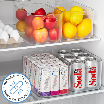 STORi Bliss 10" x 6" Open Clear Pantry Organizer Bin, Set of 4, Plastic Containers with Handle for Kitchen, Fridge, Cabinet, Closet, Bathroom, Undersink Storage Made in USA