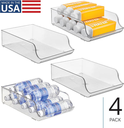 iDesign Plastic Water Bottle Organizer for Fridge, Bottle Holder for Kitchen and Pantry, Clear, 2-Pack