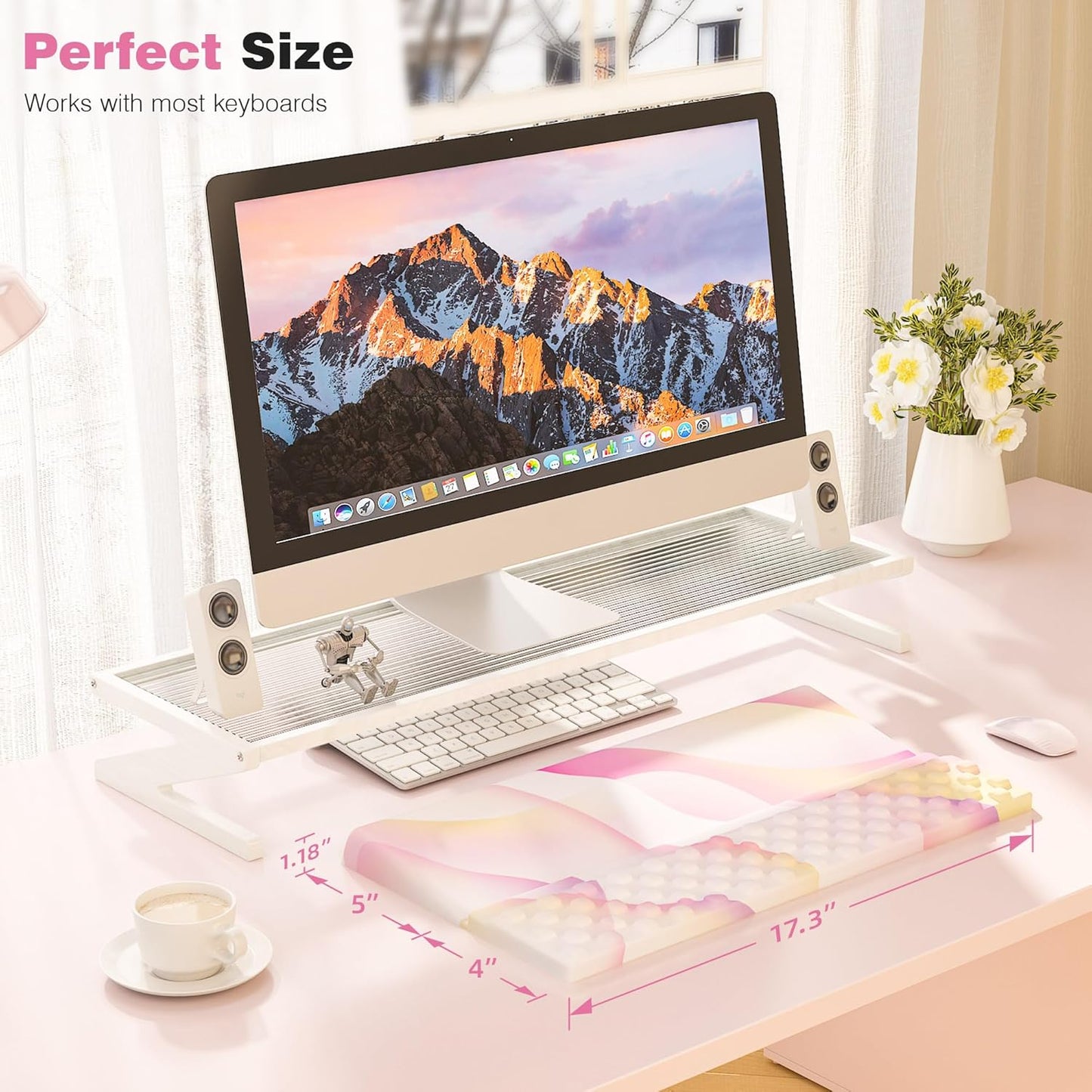 Ospelelf Keyboard Wrist Rest, Comfortable Ergonomic Keyboard Stand Riser Holder for Office Home
