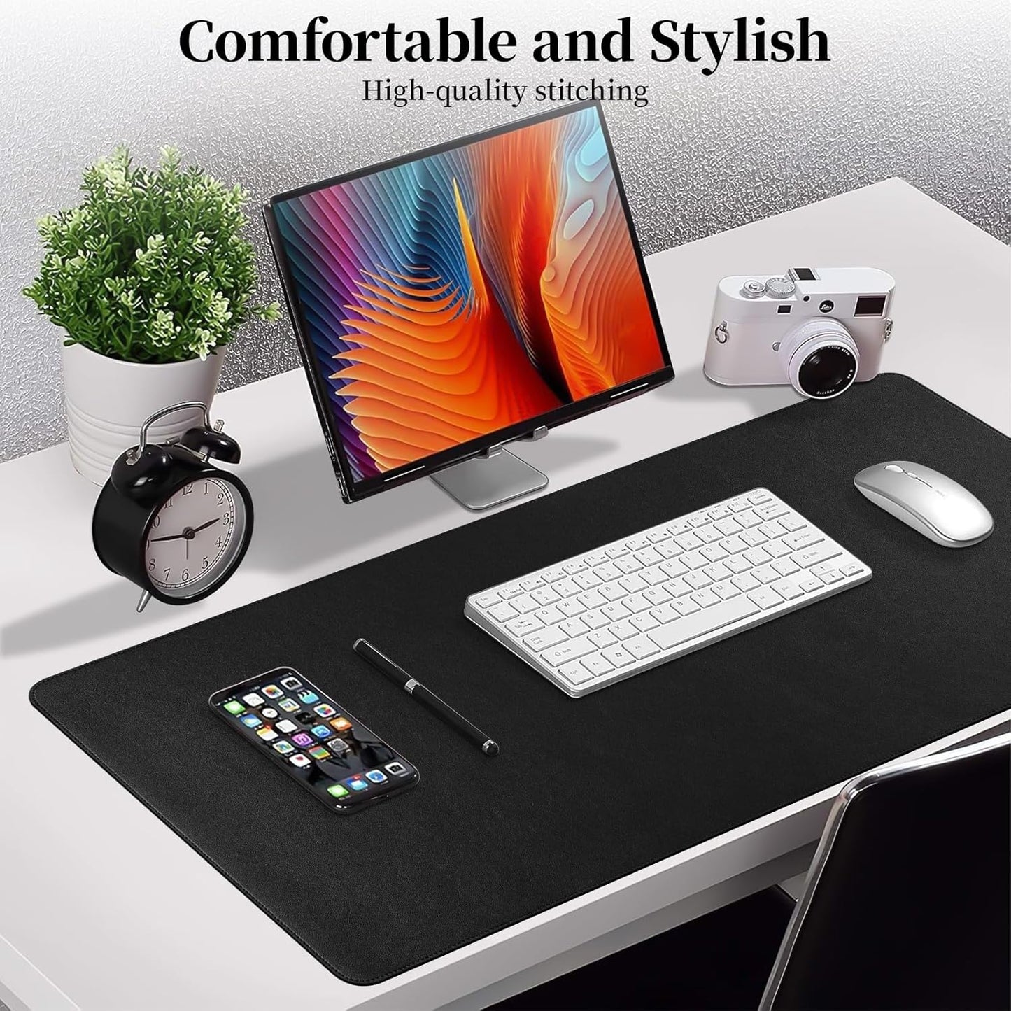 Green Desk Pad and Keyboard Wrist Rest, 3in1 Mousepad + Keyboard Wrist Rest+Mouse Wrist Rest for Home Office Table Computer Cover. (31.5×15.7,Green)