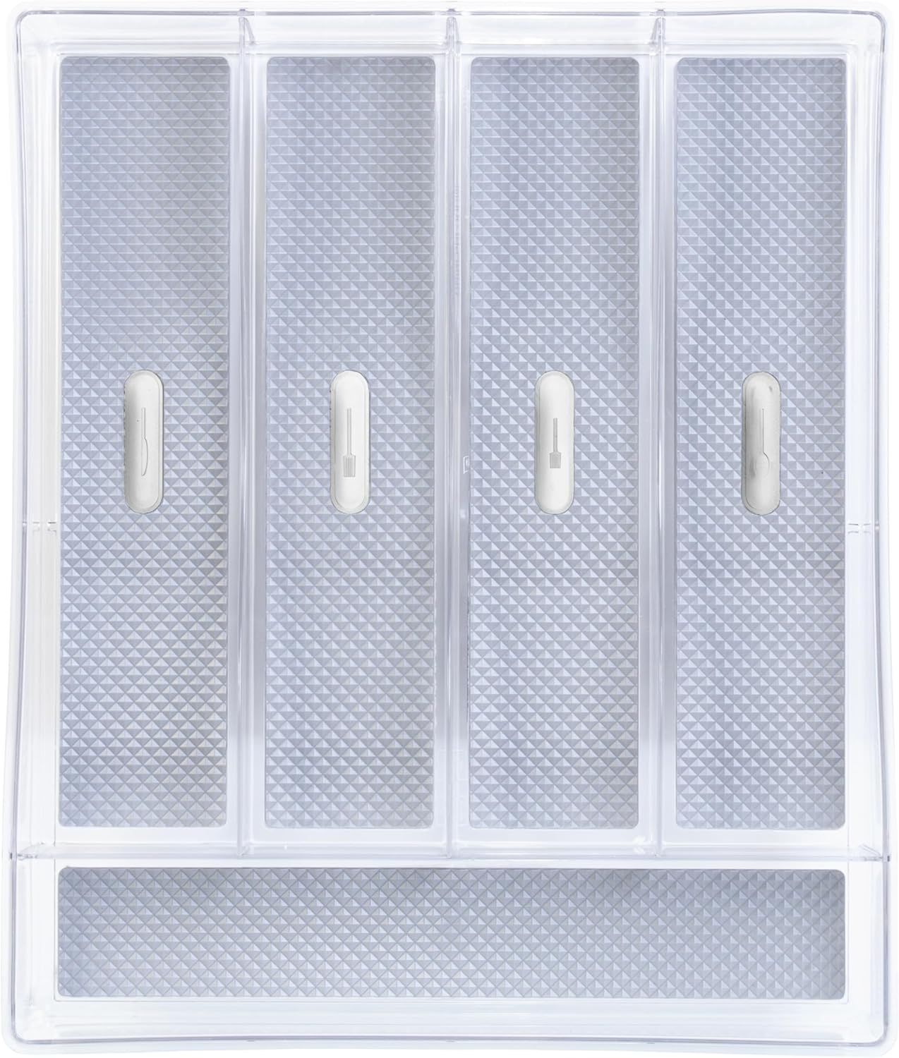 Glad Drawer Organizer Bin, 15x9 - Divided Clear Plastic Storage Tray for Junk Drawers, Kitchen Utensils, Bathroom Vanity, and Organizing Pantry - BPA Free, Food Safe, Non Slip