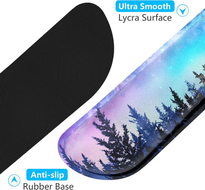 Dapesuom Enlarge Keyboard Wrist Rest, Memory Foam Wrist Cushion for Desk Mats Support, Cute Pain Relief Keyboard Mouse Pad Rests Set with Non-Slip Base for Gaming Laptop Office Computer, Green Leaf