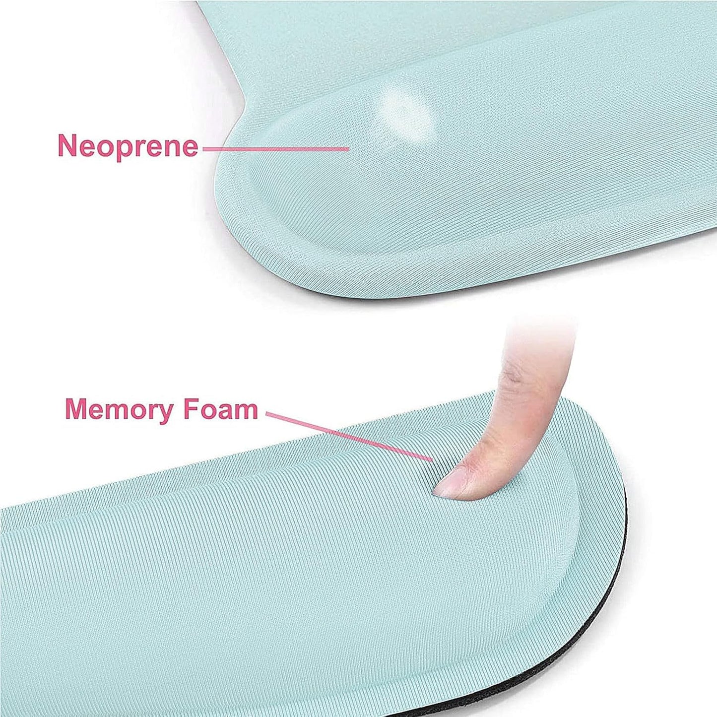 MOSISO Wrist Rest Support for Mouse Pad & Keyboard Set, Ergonomic Mousepad Non-Slip Base Home/Office Pain Relief & Easy Typing Cushion with Neoprene Cloth & Raised Memory Foam, Apricot