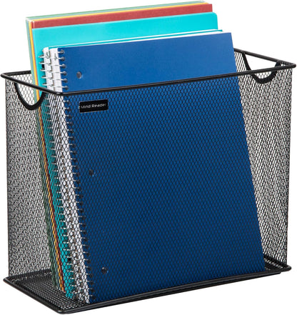 Mind Reader Vertical File Storage, Desktop Organizer, Hanging Files, Office, Metal Mesh, 12.25"L x 5.5"W x 10"H, Black