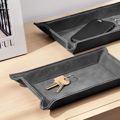 Navaris 2 x Empty Tray for Keys, Coins, Mobile Phones, Jewellery – Entrance Table for Office Bedside Tables
