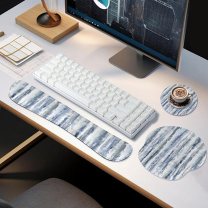 Ergonomic Keyboard Mouse Pad Wrist Rest Support Set for Laptop/Computer/Desktop,Memory Foam Hand Rest Wrist Cushion for Gaming/Office,Lightweight Comfortable & Pain Relief (Flowers)