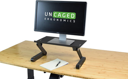 WorkEZ Monitor Stand, Single Mount Height Adjustable Monitor Riser for Desk, Ergonomic Desktop Computer Stand