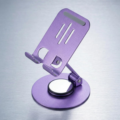 Universal Metal Cell Phone Stand, Multi-Angel Adjustable 360° Rotation Non-Slip Metal Phone Stents (Aurora Silver)