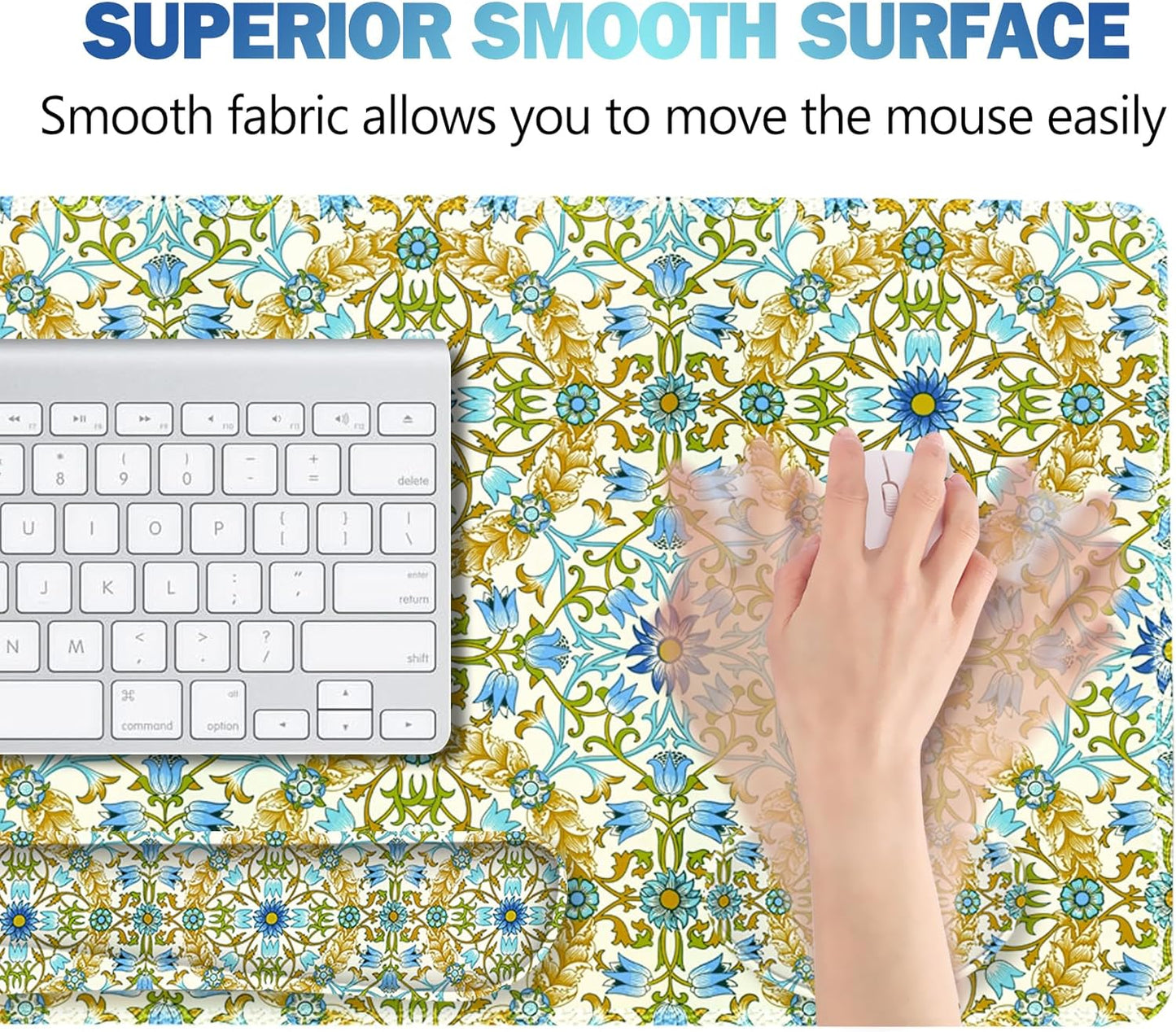 ArtSo Upgraded Wrist Rest Support for Mouse Pad & Keyboard, Ergonomic Gel Mousepad Non-Slip Rubber Base Home,Office Pain Relief, Easy Typing Cushion Neoprene, Soft Memory Foam, Purple Heart Butterfly