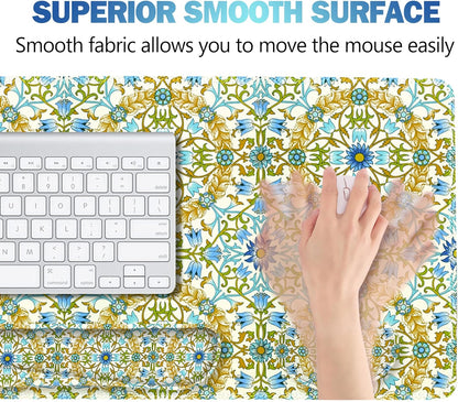 ArtSo Upgraded Wrist Rest Support for Mouse Pad & Keyboard, Ergonomic Gel Mousepad Non-Slip Rubber Base Home,Office Pain Relief, Easy Typing Cushion Neoprene, Soft Memory Foam, Purple Heart Butterfly
